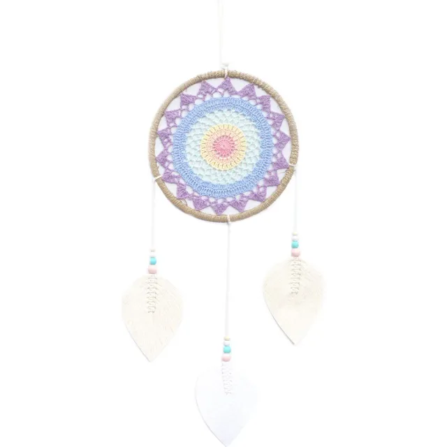 Ancient Wisdom Bali Natuurlijke Dromenvanger - Multi Kleuren - Elementaire Geesten - 65x27x1cm Pastel Kleuren