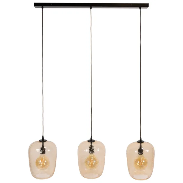 Nest of Nora Hanglamp Dela - 3-lichts - Amberkleurig glas Bruin