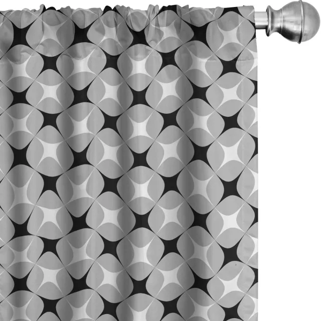 ABAKUHAUS Geometrische Gordijnen – 2x75x245 cm – Mikrofaser, halfdonker Pale Grau Koksgraue