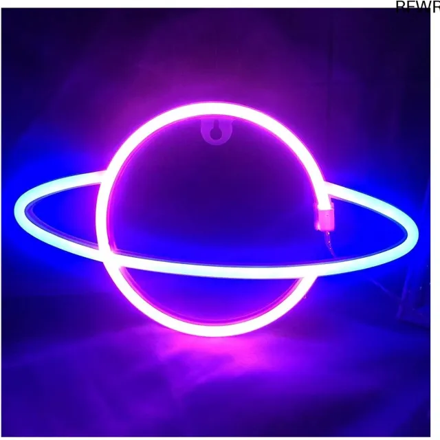 RFWR Planet Neonlamp voor Wanddecoratie | USB Oplaadbare LED Nachtlamp | Creatieve Verlichting voor Gaming en Slaapkamer niet opgegeven