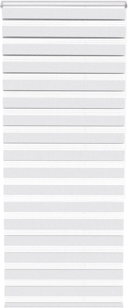 Aufun Zebragordijn - montage zonder boren - 90 x 220 cm (B x L) - klemrolgordijn - met kettinglift - voor deuren en ramen - zijtrekrolgordijn - wit
