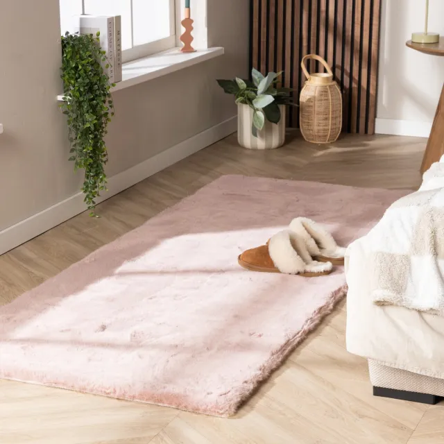 NATURL. Zachte Hoogpolige loper - Comfy Supreme Roze - 80x250cm