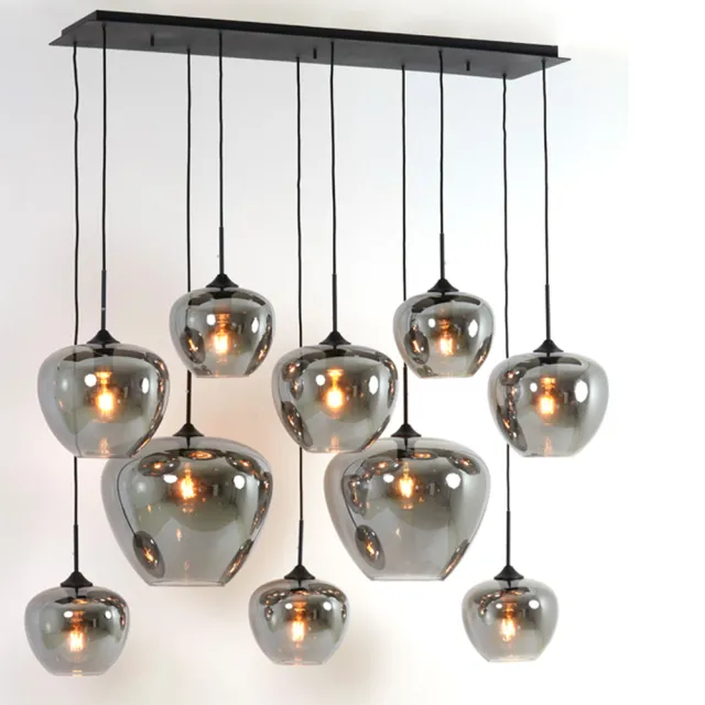 Light & Living Hanglamp Mayson glas smoke mat zwart