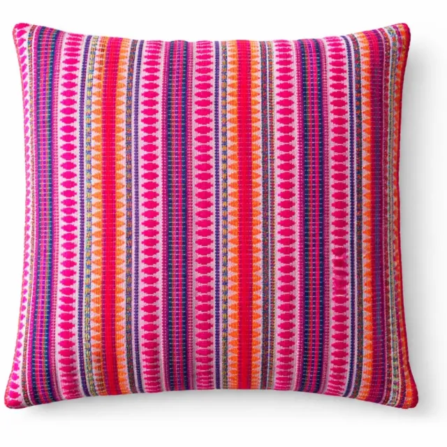 Ancient Wisdom Classic Cushion Cover - Neon Stripes - 45x45cm Roze