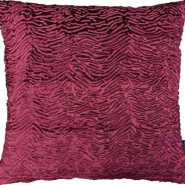 Home Junky Sierkussen - Astrakan Kunstbont Bordeaux - 45 Cm X 45 Cm