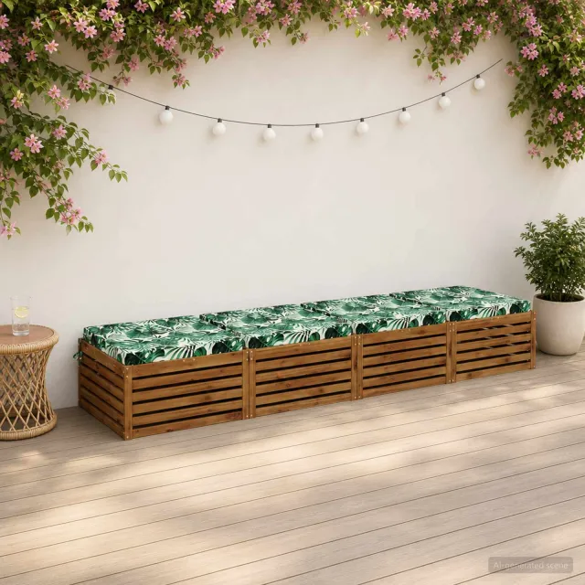 vidaXL Zitkussens SOEST 4 st 100% Polyester Bladpatroon 80 x 80 x 7 cm Groen