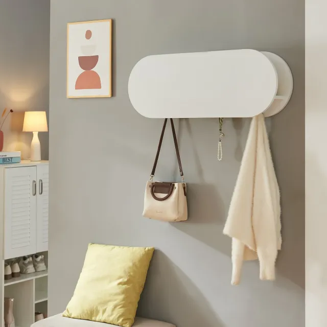 en.casa Wandkapstok Vilkön 30x80x16 cm wit en zwart [en.casa]