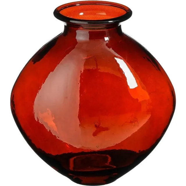 Mica Decorations Qin Vaas - 24x24x26 cm - Glas - Donkerbruin