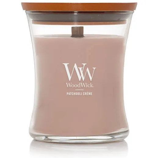 WoodWick geurkaars Patchouli Créme Medium