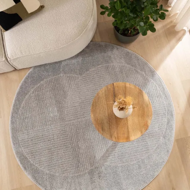 Nordic Weavers Scandinavisch vloerkleed rond - Contour Circle grijs 140