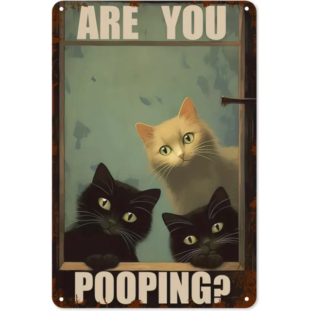 Bovista Are You Pooping Cat - Are You Pooping - Have A Nice Poop - Your Butt Napkins My Lord - Shit's About To Go Down - Grappige Poster - 20x30cm Verschillend