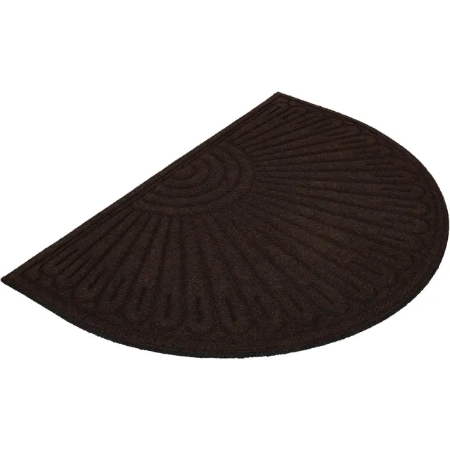 KOTARBAU Droogloopmat, Schoonloopmat, Deurmat, Polyester + Gummi, 60 x 90 cm, Bruin, Halfcirkel, Inloopmat, Deurmat Antislip, Vuilvanger, voor Binnen, Entreemat