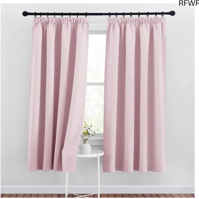 RFWR Verduisterende Thermische Gordijnen 140x175cm - 2 Stuks in Lichtroze voor Woonkamer en Slaapkamer
