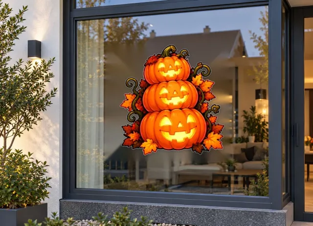 De Stickerman Halloween Raamsticker 75cm Breed Herbruikbaar Weerbestendig (CV8) Multi