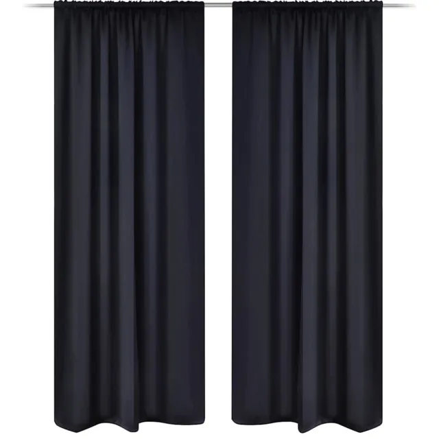 vidaXL Gordijnen met gleuven 135 x 245 cm zwart 2 st