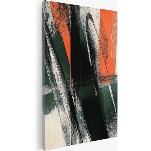 Saammp Canvas Schilderij - Kleurrijk - Dynamisch - Abstract kunstwerk - 100x150 - Foto op canvas - Wanddecoratie - Muurdecoratie Woonkamer - Slaapkamer decoratie - Canvas Print Multicolor