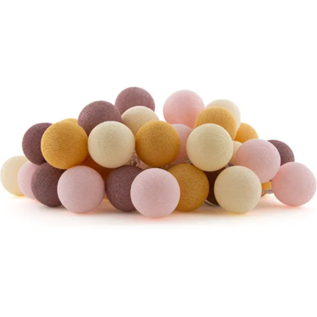 Cotton Ball Lights LED lichtslinger voor binnen - Handgemaakt en Fairtrade - 50 lampjes - Juice