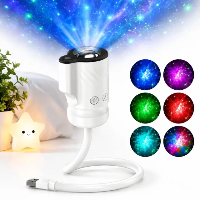 VHV Verlichting - 2‑in‑1 Galaxy Sterprojector Nachtlamp - USB gevoede LED Nachtlamp - Geschikt voor sfeer thuis Kleur van de hoofdfiguur