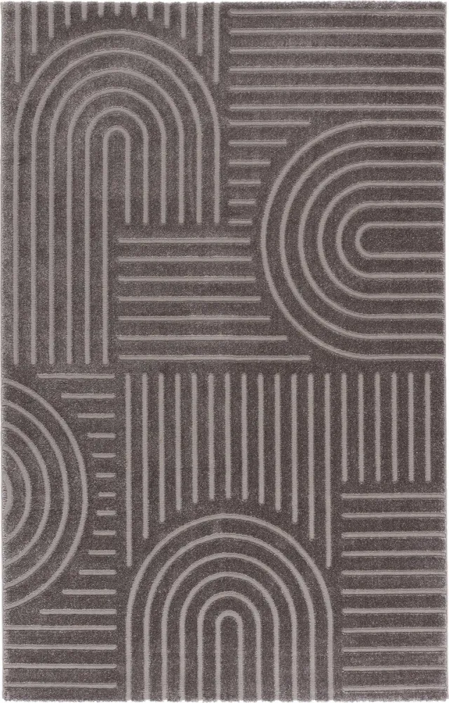 TESSO LIVING Modern Laagpolig Vloerkleed in Boho Stijl – 200 x 290 cm – Donker Grijs – Premium Woonkamer Tapijt – Japans Design met Duurzame Jute onderkant Dark Grey
