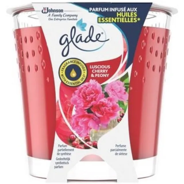 Glade Geurkaars Cherry & Peony 129 gr Rood