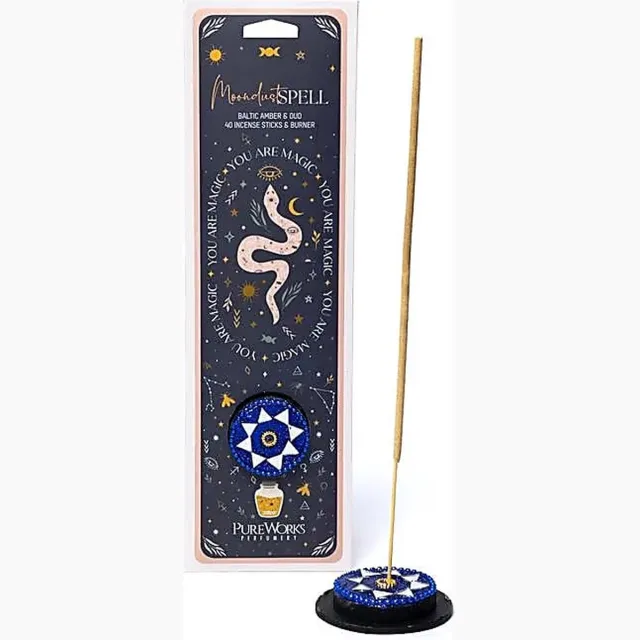 Pure Works Perfumery Wierookstokjes 'Moondust Spell' inclusief houder, Celestial Magic, 40 sticks Meerkleurig