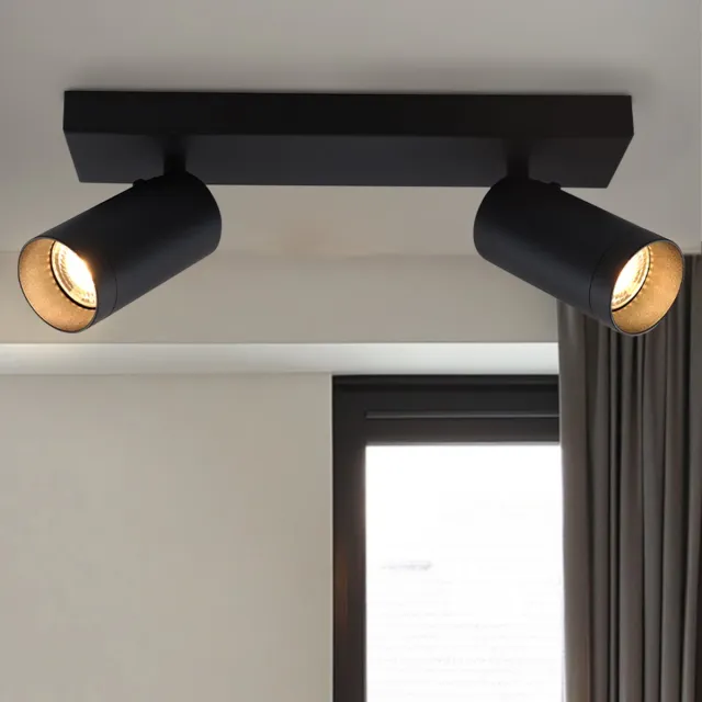 Olucia NADI - Plafondlamp - Zwart - 2L - Vorm: Rechthoek
