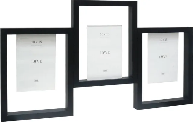 Deknudt Frames multifotolijst S68UB2 P3 - zwart - mdf/kunststof - 3x 10x15