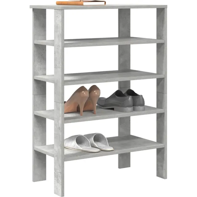 vidaXL Schoenenrek 61x32x87,5 cm bewerkt hout betongrijs