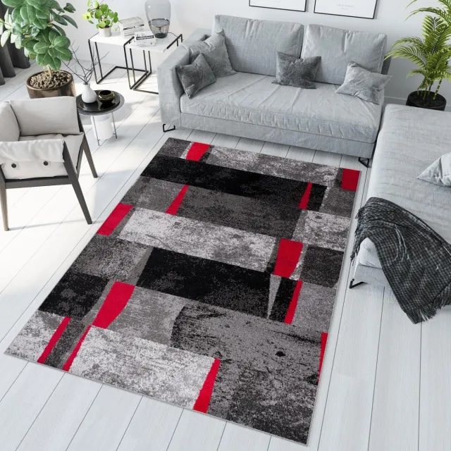 Tapiso Jawa Vloerkleed Woonkamer Klassiek Tapijt Grijs Rood 8