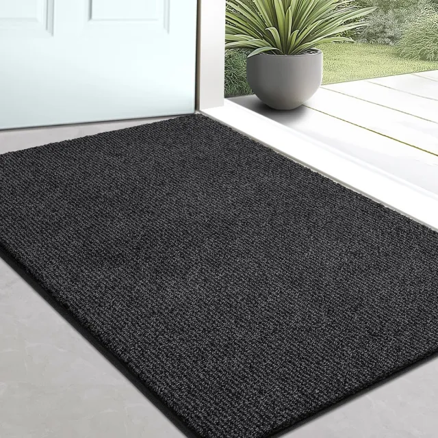 Unyqoos Wasbare antislip deurmat voor binnengebruik in hal, keuken en badkamer grijs