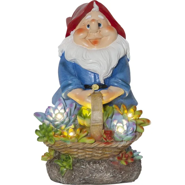 Star Trading solar decoratie Gnomy, tuinkabouter, kleurrijk, LED, schemersensor, warm wit, voor buiten, 22 cm