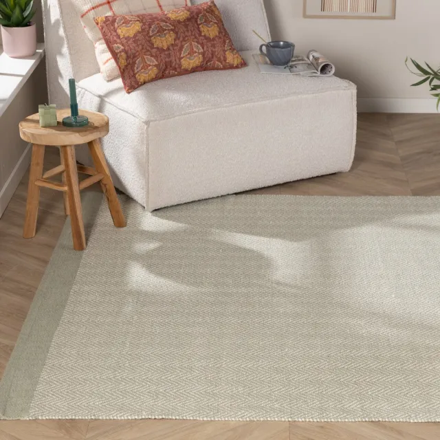 Fraai Wollen vloerkleed - Zula Mint - 160x230cm Mintgroen