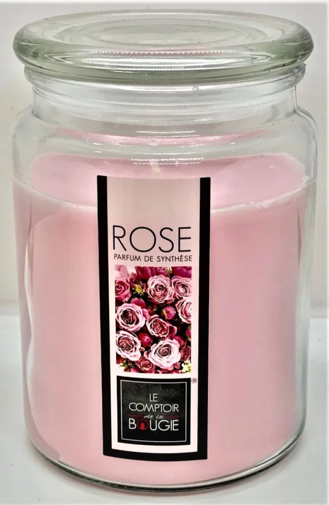 Le Comptoir de la Bougie Geurkaars Rozen - Geurkaars - In Glas - In Glazen Pot - Roze - Sinterklaas - Kerst - Cadeau