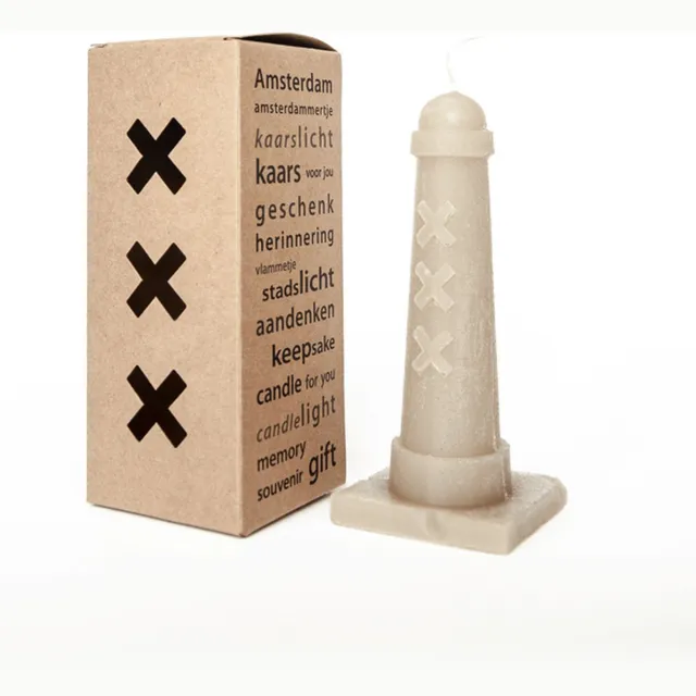 Kaarsen van Torens Kaars Amsterdammertje - 15 cm - zand