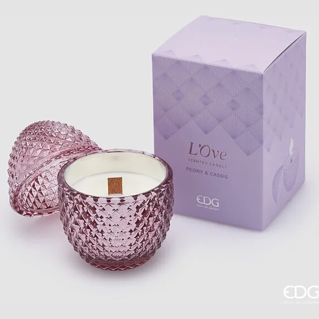 EDG - Enzo De Gasperi Geurkaars Paars Peony en Cassis D8 - Glas - Pasen