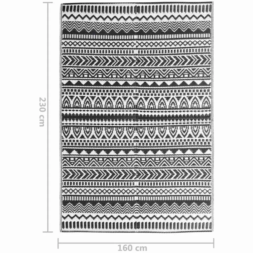 vidaXL Buitenkleed ARAKIL 160x230 cm polypropeen zwart
