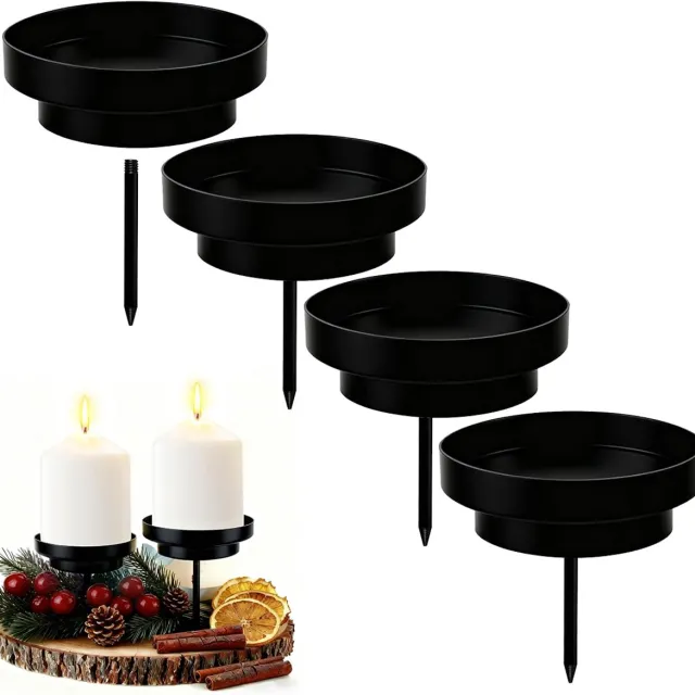 Unyqoos Set van vier metalen kandelaars voor sfeervolle adventsdecoratie Zwart