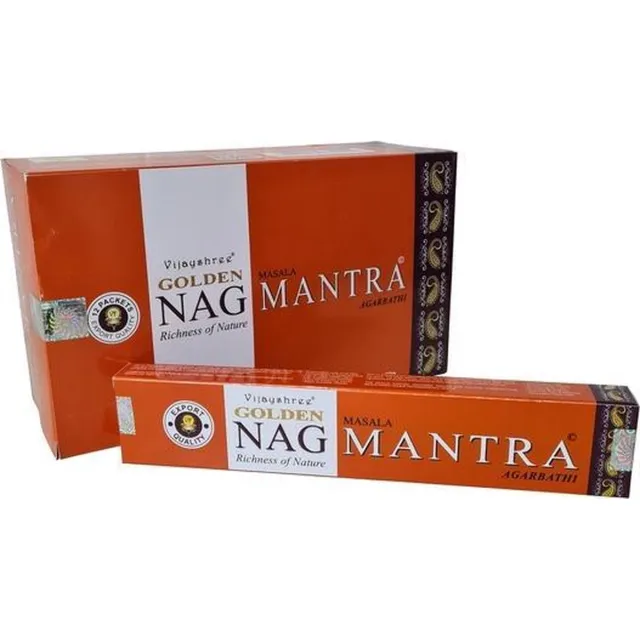 Phoenix Import Mani Bhadra Wierookstokjes Golden Nag Mantra (doos van 12 pakjes) Rood