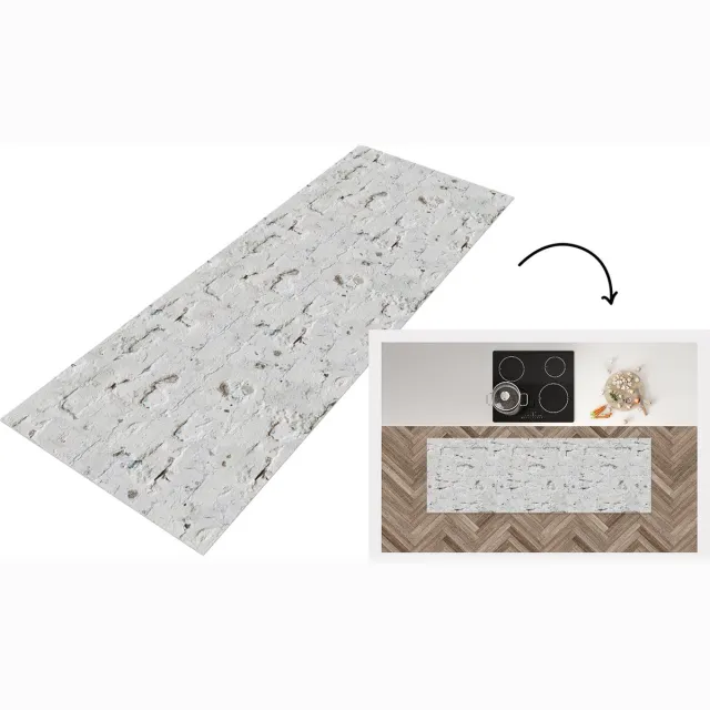 KitchenYeah Keukenloper - Loper keuken - Muur - Antiek - Gips - Patronen - Keukenloper vinyl multicolor, foto 7