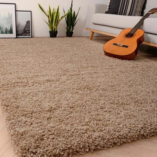 Tapeso Hoogpolig vloerkleed - Shaggy Grand beige 120x170