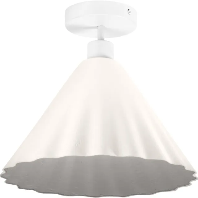 Osram plafondlamp Decor Pulp wit van metaal en papier-maché, E27, 310 mm diameter, lampenkap van gerecycled materiaal, duurzaam dankzij vervangbare lichtbron, eenvoudig te installeren