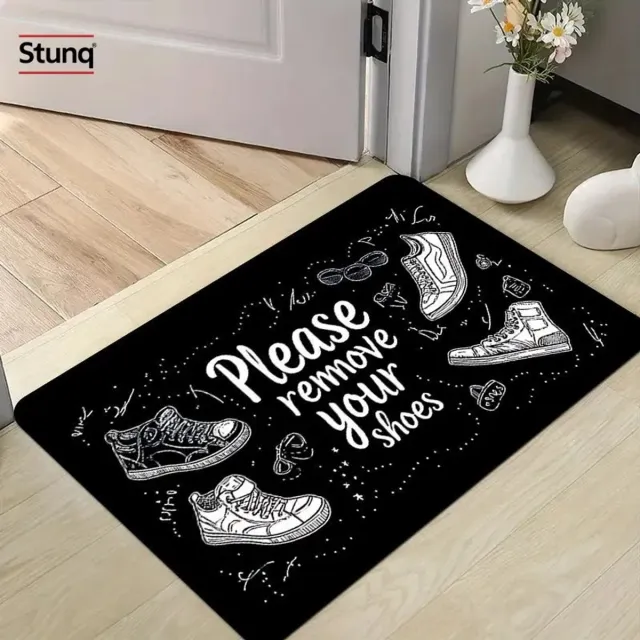 Stunq Antislip Deurmat met Krijttekeningen - Zwart