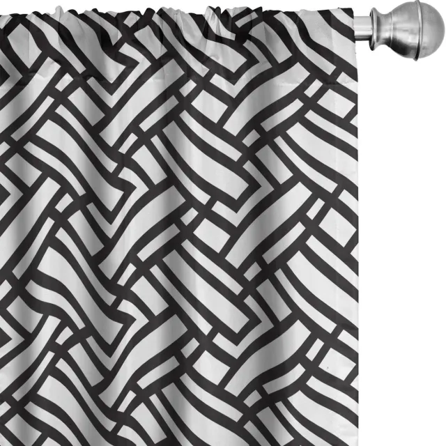 ABAKUHAUS Voorhangen 2x75x225 cm – Zwart-wit strepen