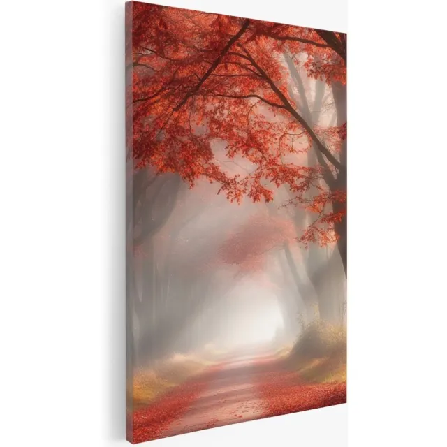 Saammp Canvas Schilderij - Natuur - Boot tussen de bergen - landschappen - 80x120 - Foto op canvas - Wanddecoratie - Muurdecoratie Woonkamer - Slaapkamer decoratie - Canvas Print Multicolor