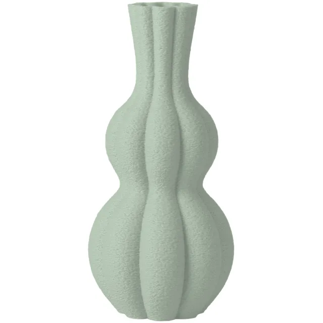 Layvo EMBER Vaas - Salie - D12 x H25 cm - droogbloemen vaas - organische vaas - gerecycled plastic