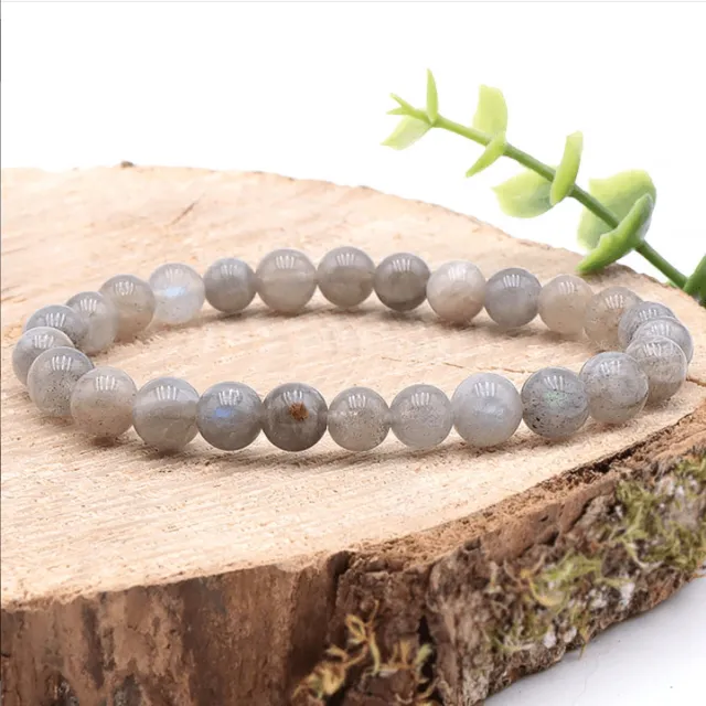 BERK Edelsteen Armband Labradoriet 8 mm Zwart