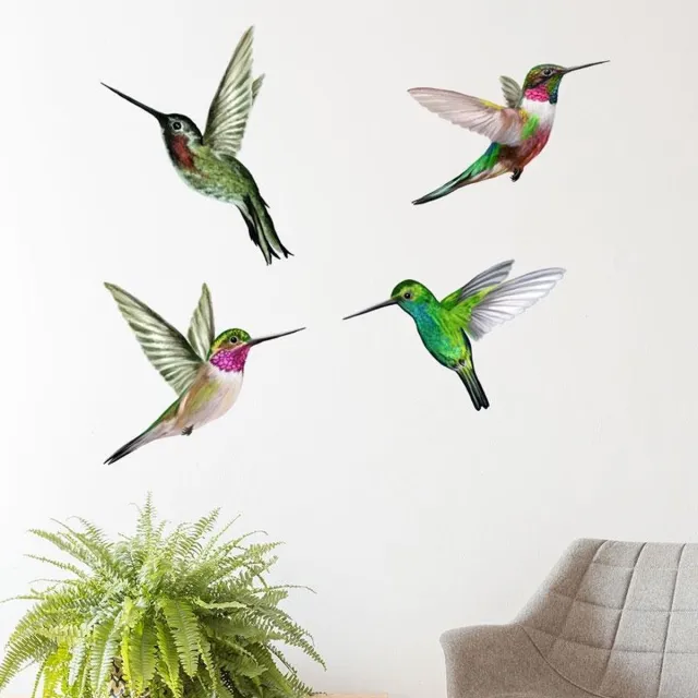 Plakkers Muursticker kolibrie vogels Full color