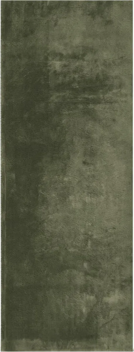 vidaXL Rug - HUARTE - Green - 80 - x - 200 - cm - 100% - Polyester - Plat bosgroen