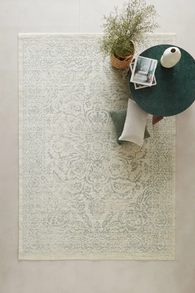 NOUS Living vloerkleed Taylor crème/blauw