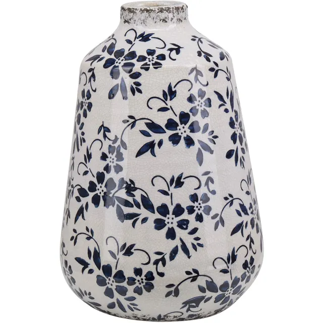 Beliani MARONEIA - Bloemenvaas - Wit - 25 cm - Keramiek